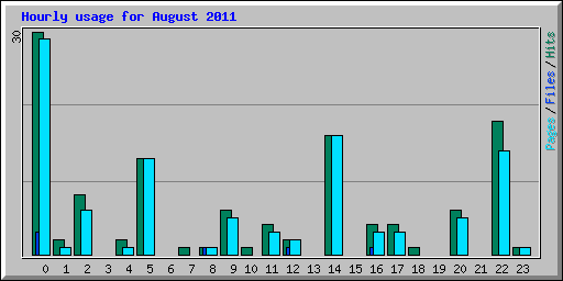 Hourly usage for August 2011