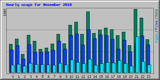 Hourly usage for November 2010