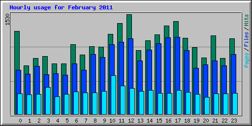 Hourly usage for February 2011