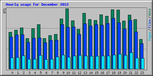 Hourly usage for December 2012