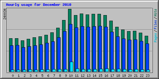 Hourly usage for December 2010