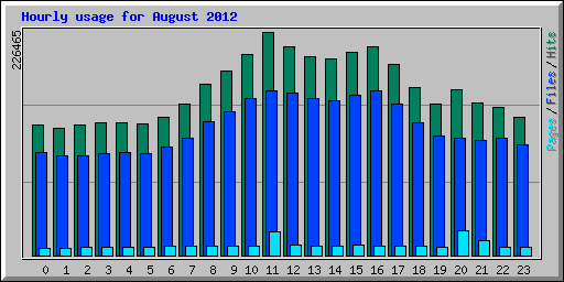 Hourly usage for August 2012