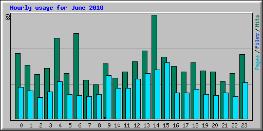 Hourly usage for June 2010