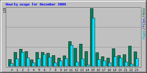 Hourly usage for December 2009