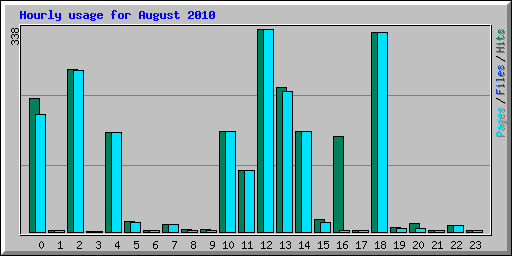 Hourly usage for August 2010