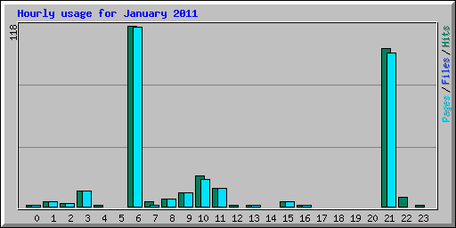 Hourly usage for January 2011