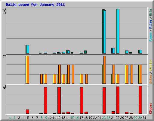Daily usage for January 2011