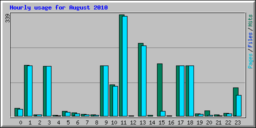 Hourly usage for August 2010