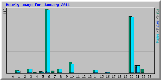 Hourly usage for January 2011