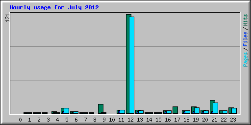 Hourly usage for July 2012