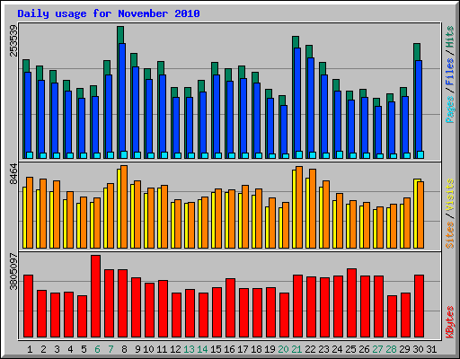 Daily usage for November 2010