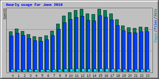 Hourly usage for June 2010