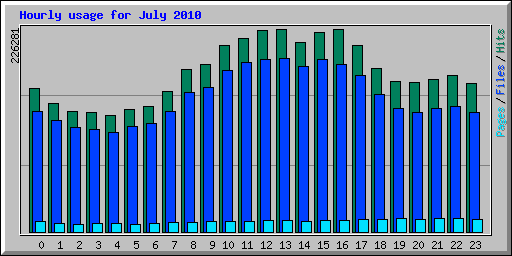 Hourly usage for July 2010
