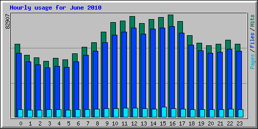 Hourly usage for June 2010