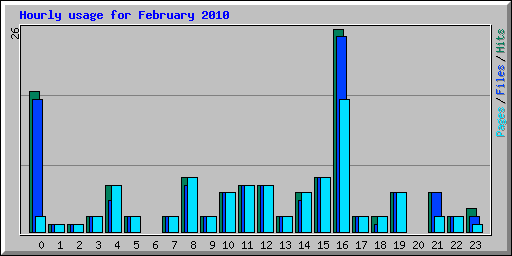 Hourly usage for February 2010