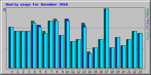 Hourly usage for December 2010