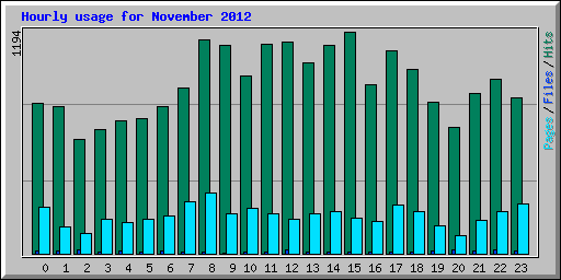 Hourly usage for November 2012